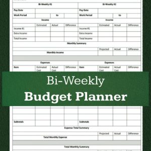 Bi-Weekly Budget Planner: A Budget Planner for Bi-Weekly Paychecks to Monitor Bi-Weekly and Monthly Finances