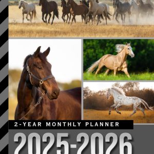 2-Year Monthly Planner 2025-2026: 8.5x11 Dated Organizer With 100 Blank College-Ruled Paper Combo / 24-Month Schedule Gift / Horse - Farm Animal Lover Theme Cover