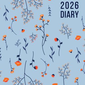 2026 A4 Page A Day: One Page Per Day Daily Diary Planner & Organizer for 365 Days, dated from Jan 2026 to Dec 2026, Fully Lined Journal Notebook with Calendars, To-Do List and Notes | Blue Floral