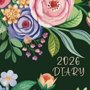 2026 Daily Diary One Page Per Day: Fully Lined and Dated Floral Design