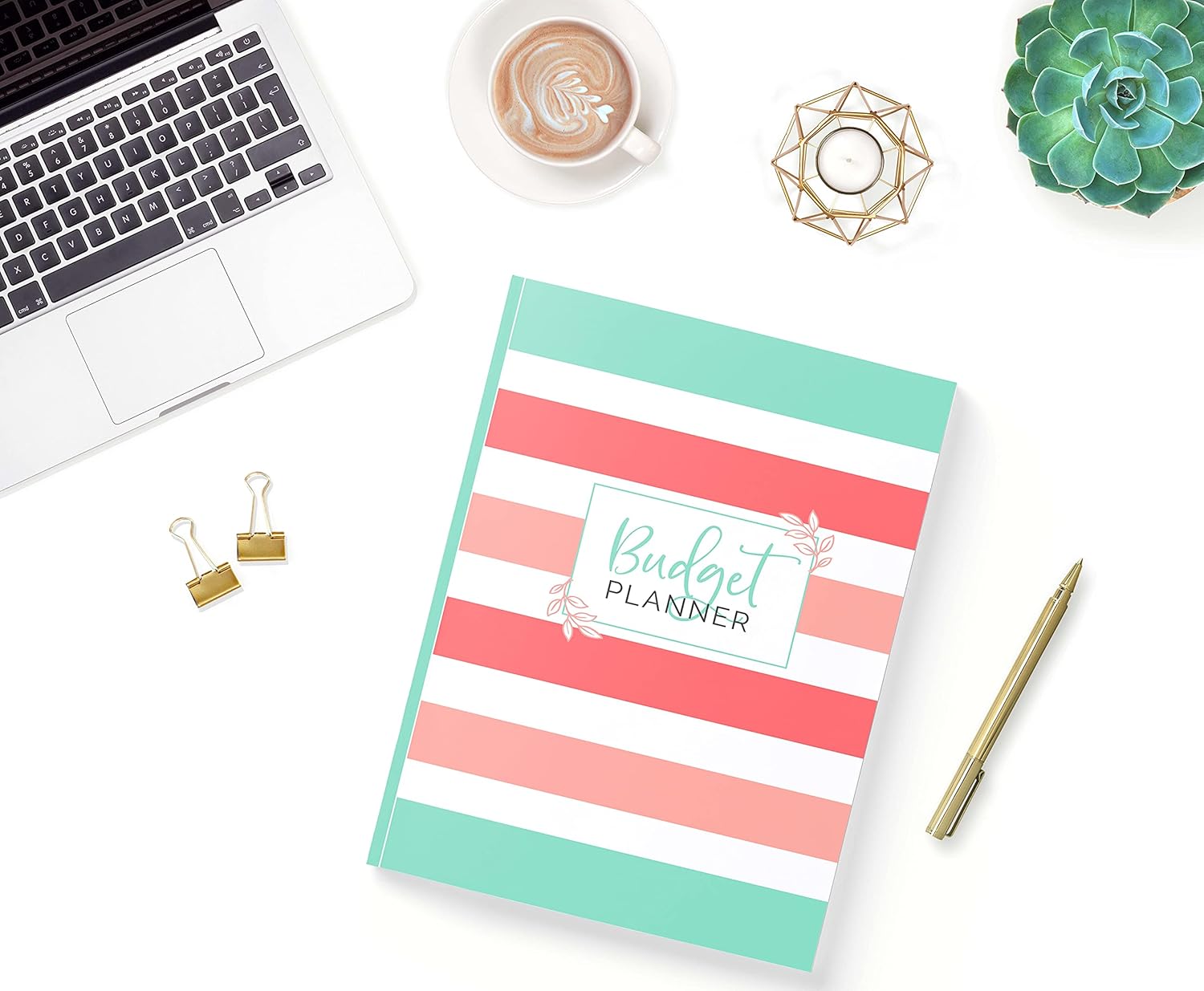 Budget Planner: Weekly and Monthly Financial Organizer | Savings - Bills - Debt Tracker | Teal Pink White Stripes (January-December 2020) - Image 3