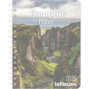 teNeues - Beautiful Planet Diary 2026 - Book Calendar 17 x 22 cm Weekly Calendar Deluxe with Nature Photographs for Travel Fans, Globetrotters & Nature Lovers: Diary