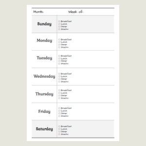 Meal planner on Amazon.