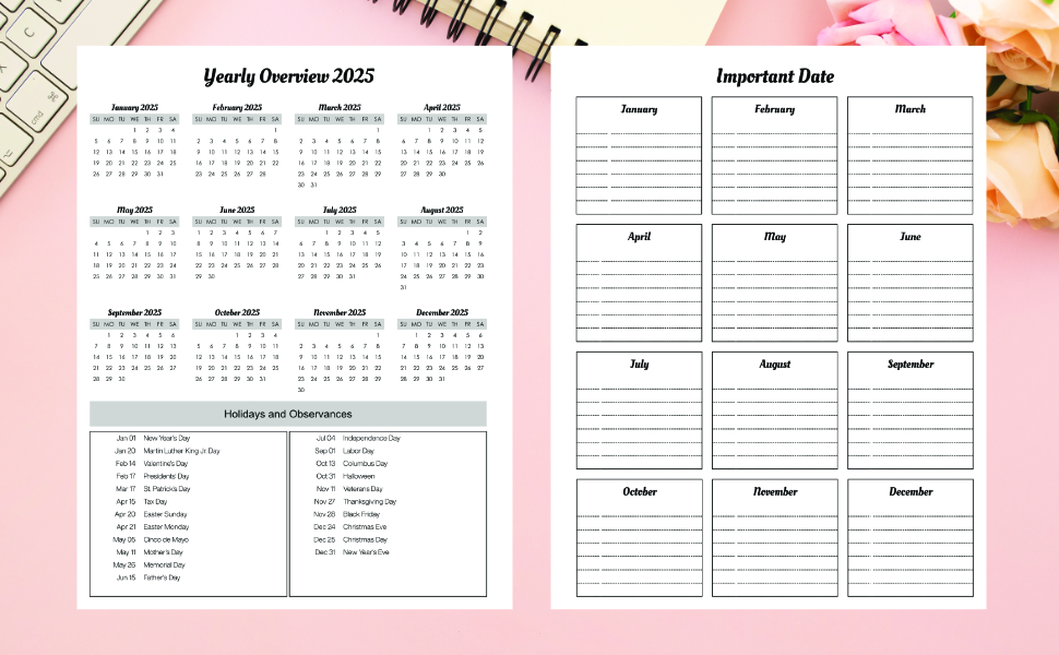 2025-2029 Monthly Planner Calendar and Organizer