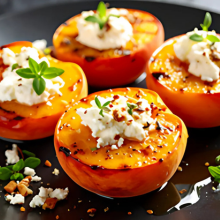 Roasted peaches with ricotta