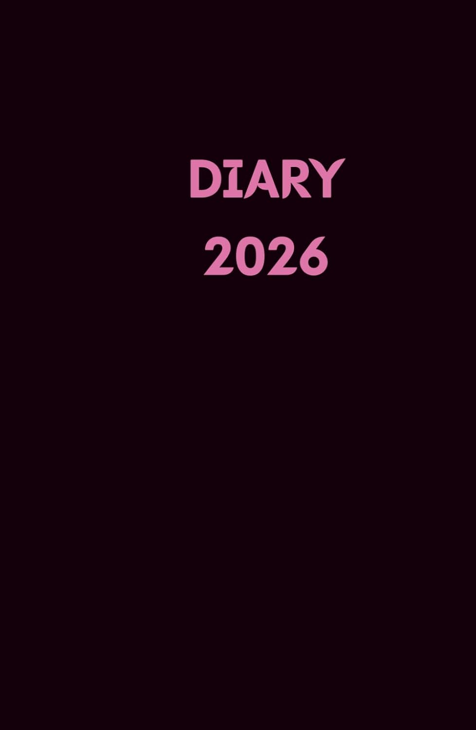 2026 Diary: Black | One page per Day|with monthly planner| 5.5”x8.5”|402pages