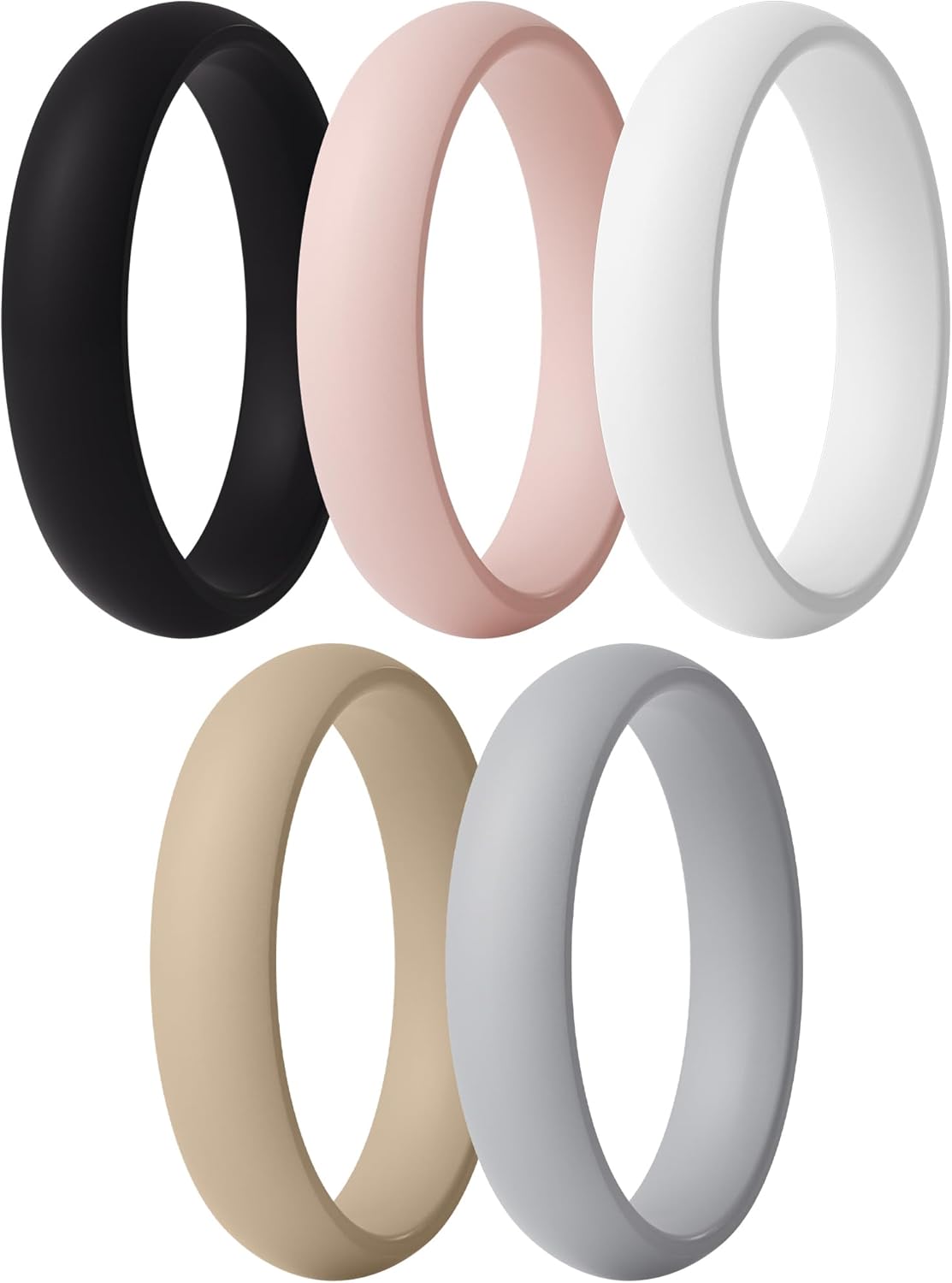 ThunderFit Silicone Anniversary Rings for Women, 5.5mm Wide, 2mm Thick, Wedding Rubber Bands, Variety Multipack 1-12