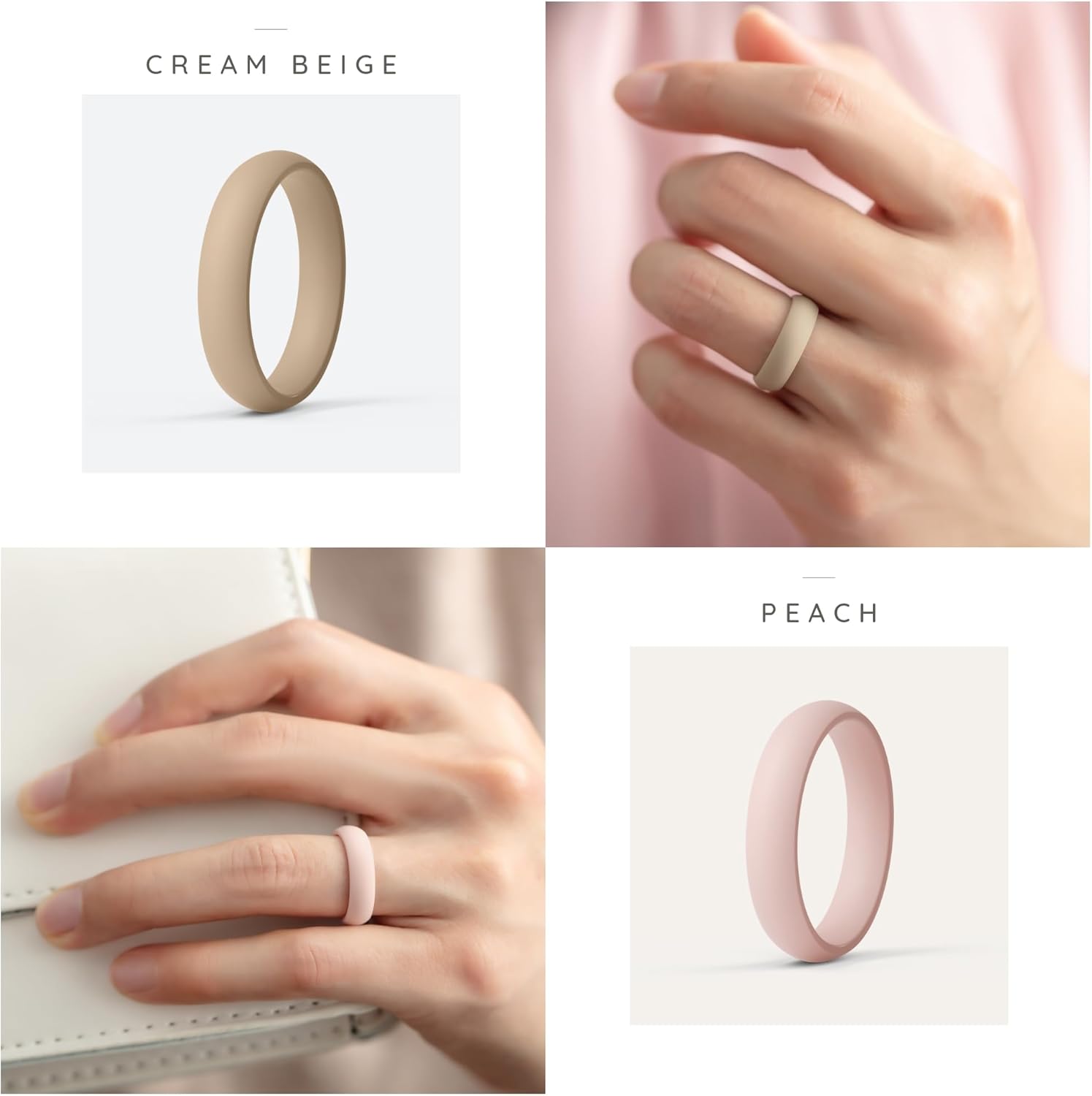 ThunderFit Silicone Anniversary Rings for Women, 5.5mm Wide, 2mm Thick, Wedding Rubber Bands, Variety Multipack 1-12 - Image 3