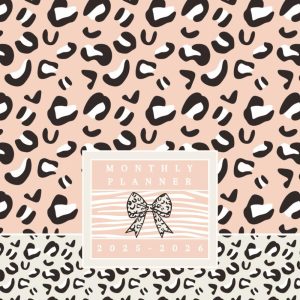 2025-2026 Leopard Print Monthly Planner: Cheetah Pattern 25-26 Calendar Agenda For Productivity and Organization; 8.5 x 11"