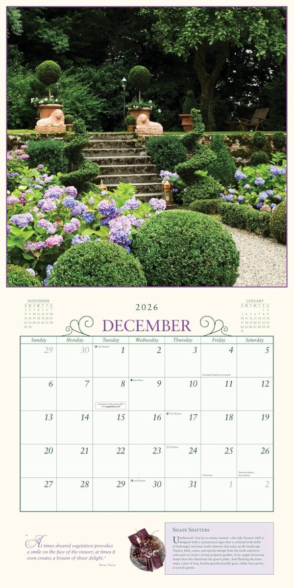 Secret Garden Wall Calendar 2026