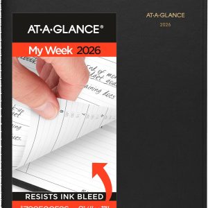 AT-A-GLANCE 2026 Appointment Book Planner, Weekly, 8-1/4" x 11", Large, Black (709500526)