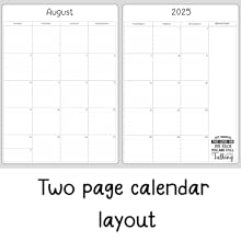 Two page calendar layout