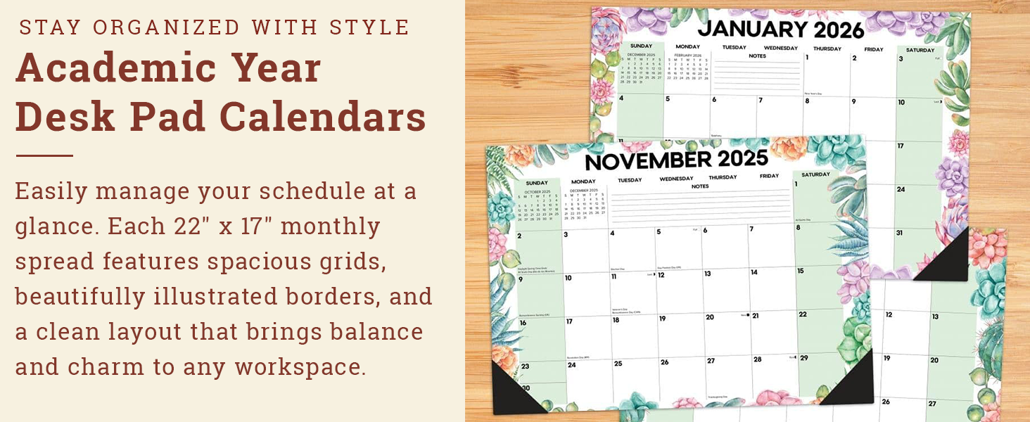 willow creek dated calendars 2025 2026 academic year desk school planner
