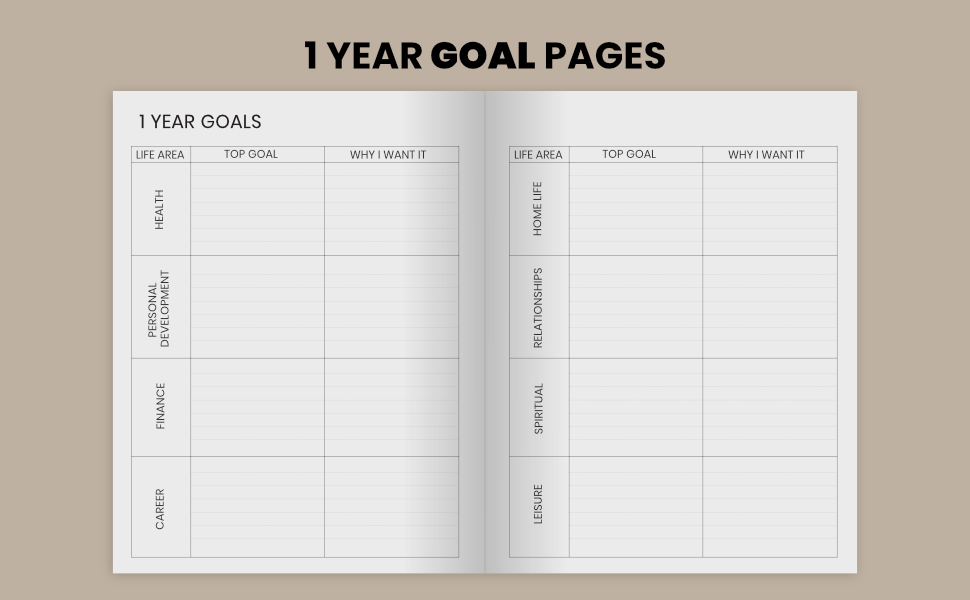 goal setting journal, yearly organizer, 2026 calendar book