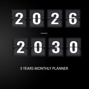 2026-2030 Five Year Monthly Planner: 60 Months Schedule Organizer with Federal Holidays || Large Size -Black Cover