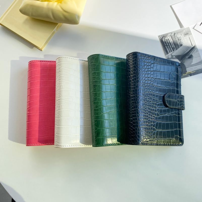 Parliky A6 Crocodile Texture Binder Notebook Portable Loose Leaf Journal Cover 6 Rings Cash Budget Planner for Office and School - Image 9