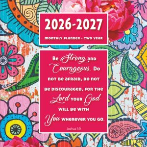 2026-2027 Monthly Planner: Two Year Christian Schedule Organizer (January 2026-December 2027) with Bible verses and boho floral cover