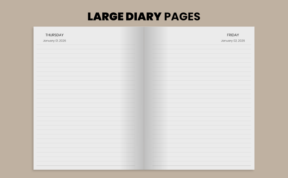 daily planner 2026, 2026 diary, one page per day planner