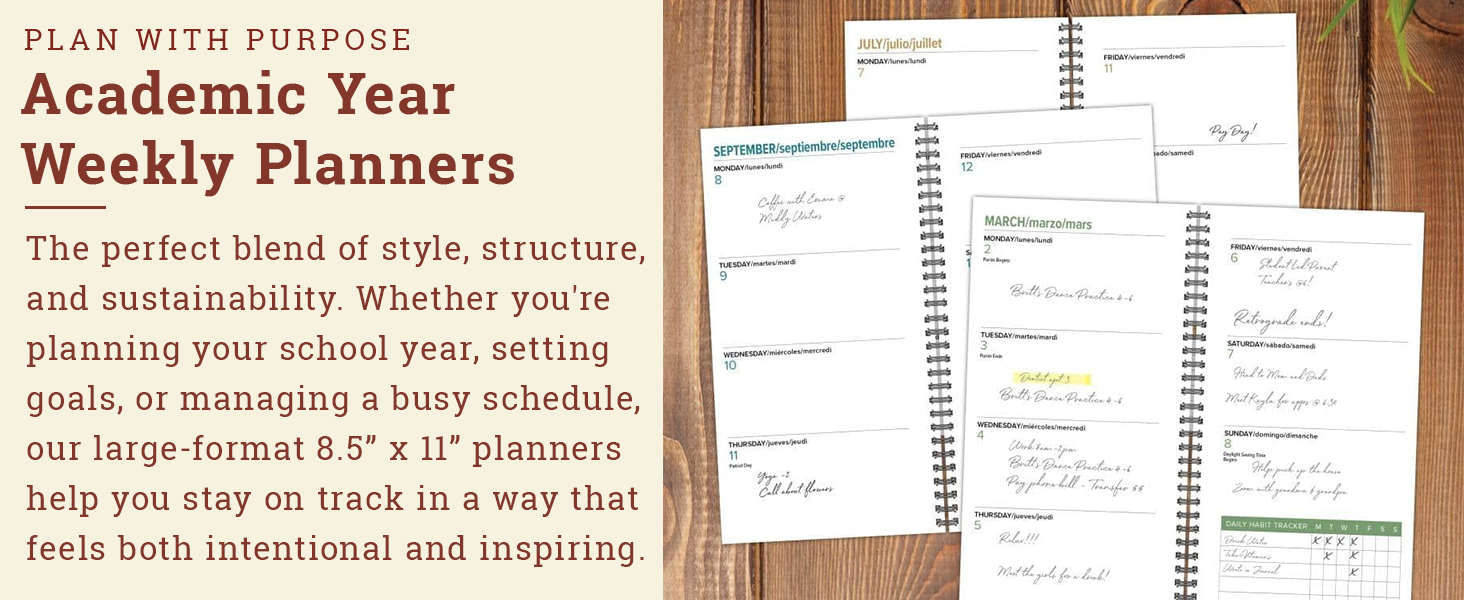 willow creek dated calendars 2025 2026 academic year desk school planner