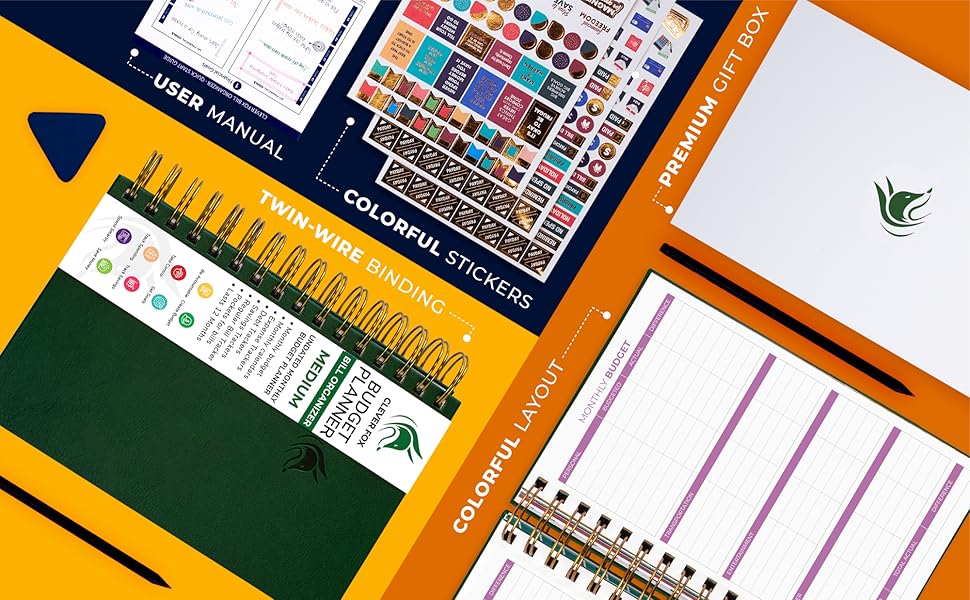 Clever Fox budget planner and monthly bill organizer with pockets