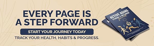 Active Aging journal with chair yoga chart and chair exercise chart for seniors over 60.