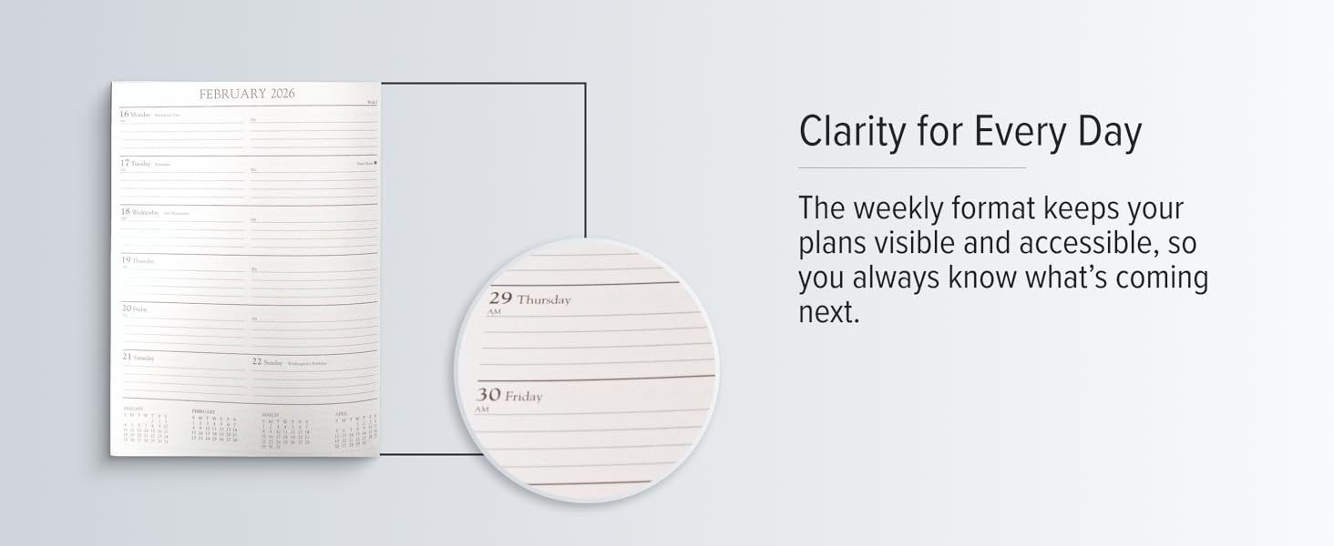 Gallery Leather Academic Planner 2026, Teacher and Student Weekly Monthly Planner