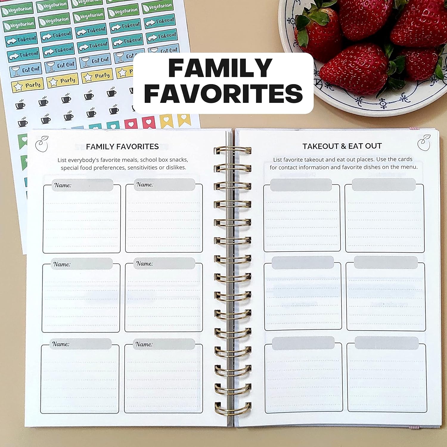 Life & Apples Meal Planner with Grocery List – Undated Weekly Menu & Meal Prep Notebook for Women & Men, Healthy Eating & Weight Loss Planner, 52-Week Spiral Bound Journal, Rose Gold - Image 5