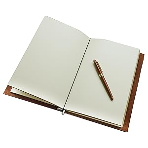 Refillable leather notebook