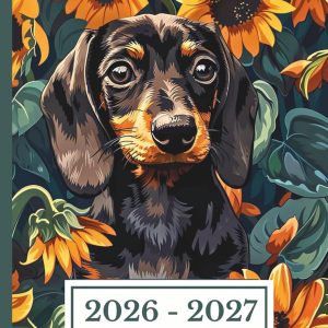 2026–2027 Pocket Planner: Two-Year (January 2026 Through December 2027) Monthly Organizer with Dachshund and Sunflowers Design