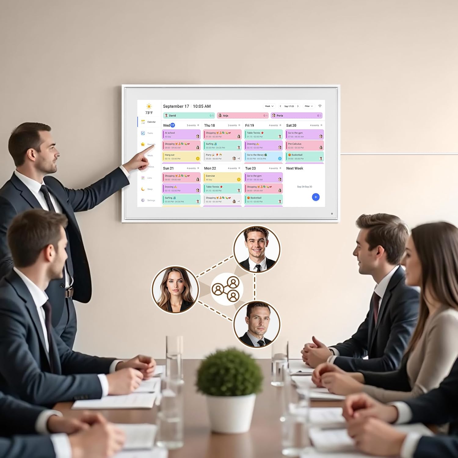 Smart Digital Calendar: 21.5-Inch Electronic Wall Calendars & Chore Chart, Full HD Interactive Touchscreen Display for Family Schedules Planner,Seamless Scheduling/Organizing-Wall/Desk Mountable - Image 6