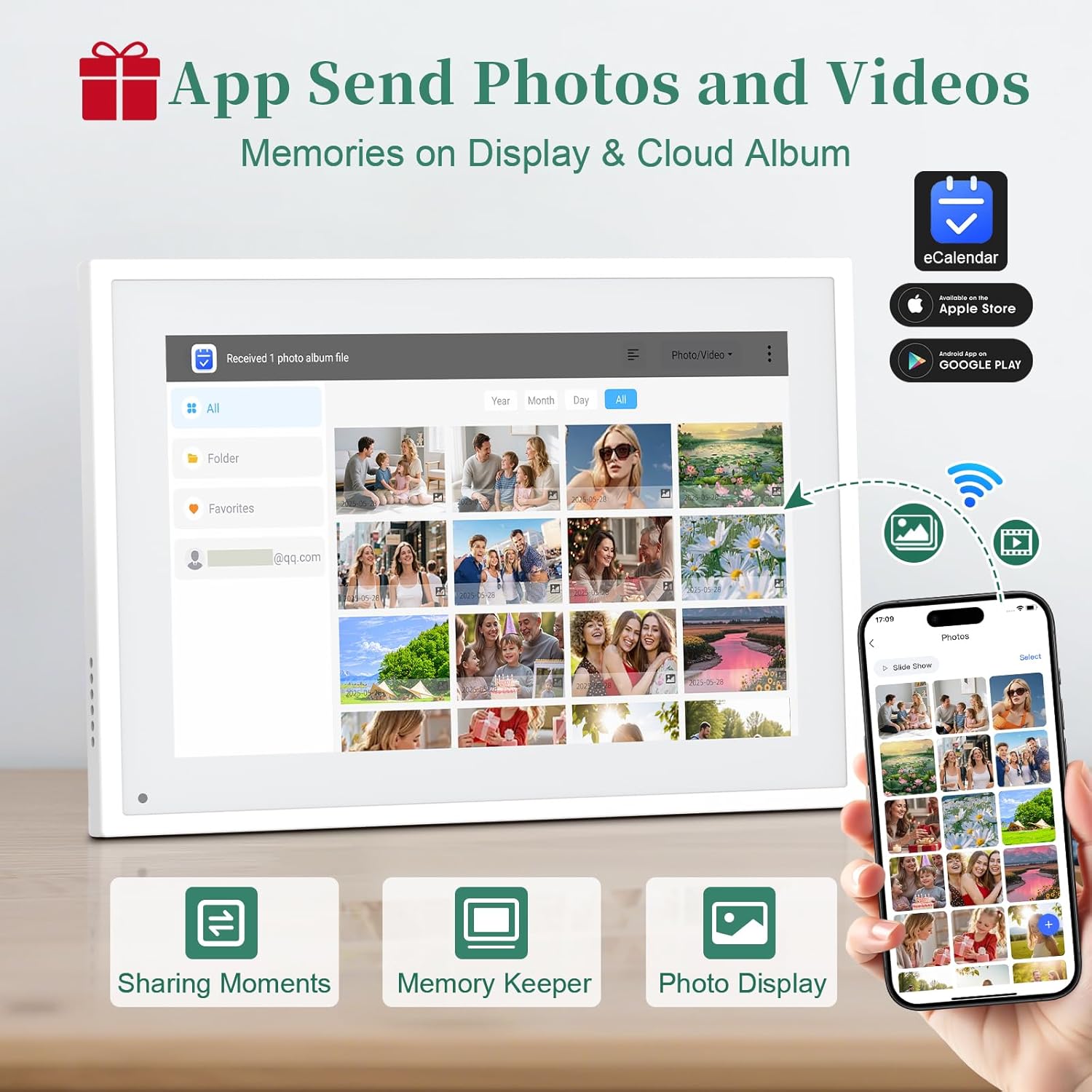Smart Digital Calendar, 10.1" HD Smart Touch Screen Home Interactive Electron Calender WiFi Planner,Meal Schedule, Duty Chart,Achievement Rewards- Built-in Digital Photo Frame Function - Image 3