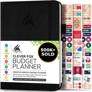 Clever Fox Budget Planner - Expense Tracker Notebook. Monthly Budgeting Organizer, Finance Logbook & Accounts Book, Bill Tracker, A5 (Black)