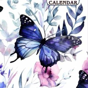 POCKET CALENDAR 2026-2030 FOR PURSE: Five-Year Monthly Planner and Organizer ( January 2026 – December 2030 ) with Holidays, Habit Tracker, and Vision Board - Blue Purple Butterfly Floral