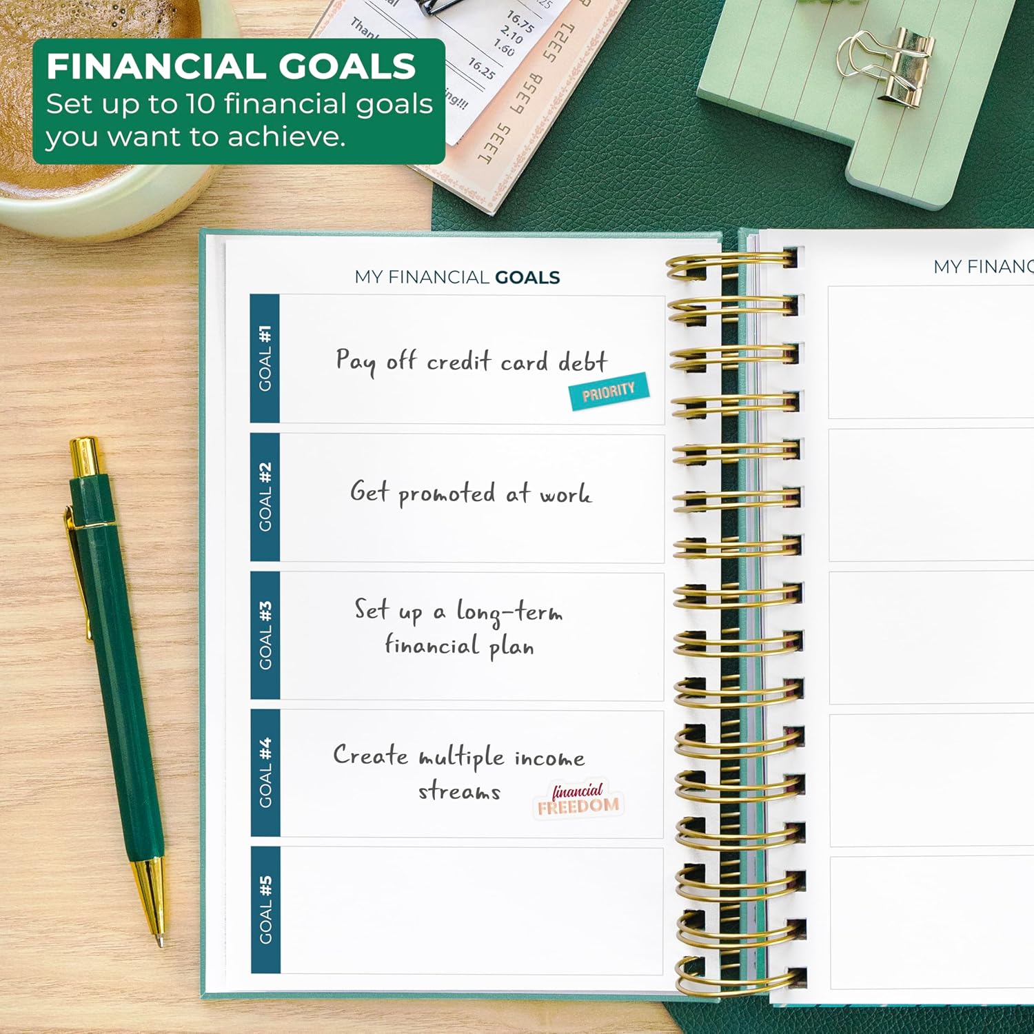Clever Fox Budget Planner & Monthly Bill Organizer With Pockets. Expense Tracker, Budgeting Journal & Financial Book. Medium, 5.1x8.2" (Turquoise) - Image 3