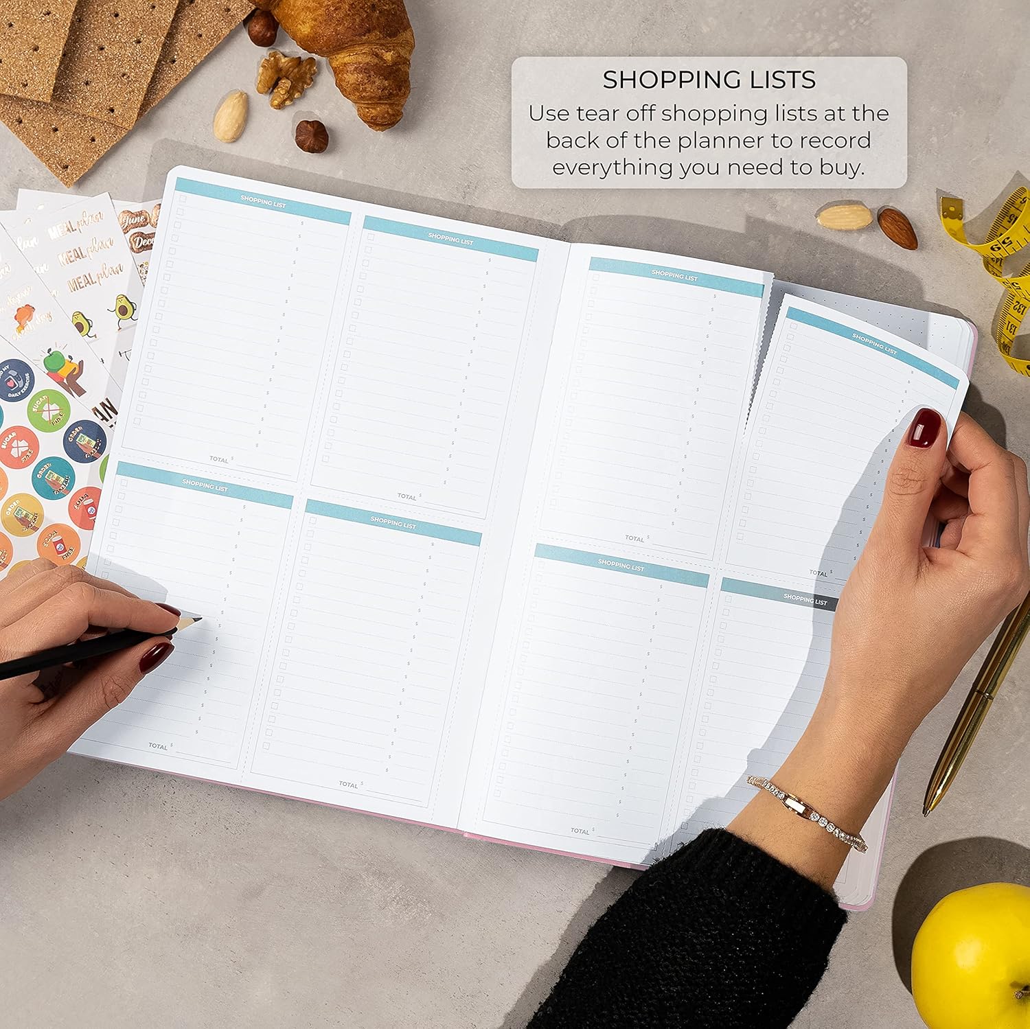 Clever Fox Meal Planner PRO – Weekly Meal Prep Journal with Grocery List & Weigh Loss Tracker – Diet, Fitness & Welness Log Book – Nutrition Diary Notebook – Lasts 12 Months, 7x10” (Light Pink) - Image 6