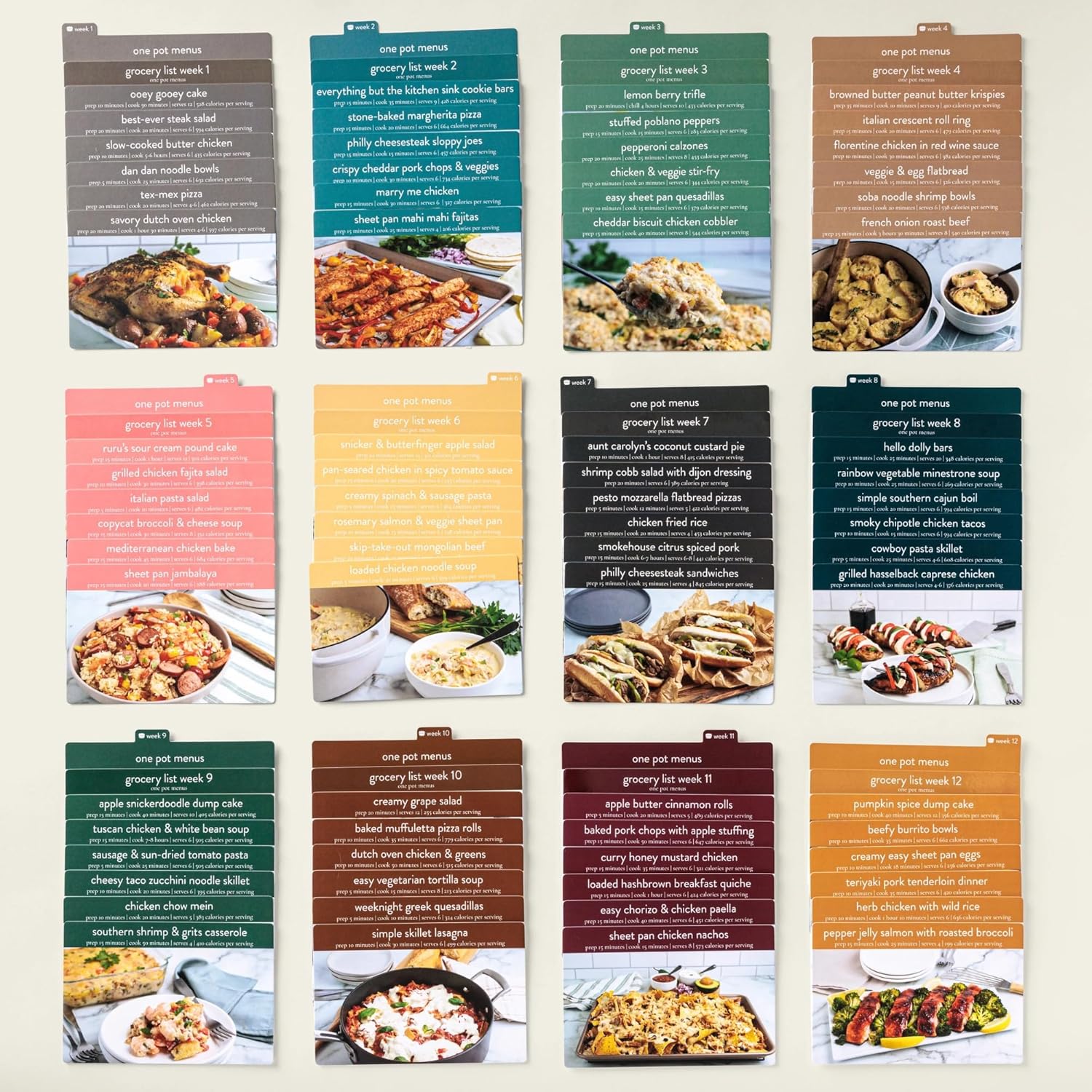 PPP One Pot Meal Planner with 72 Recipe Cards (Photo Edition) - Weekly Menu Plans | Sturdy Recipe Box | 12 Reusable Grocery Shopping Lists | 5 Blank Recipe Cards | Recipe Card Protector | Recipe Ideas - Image 3