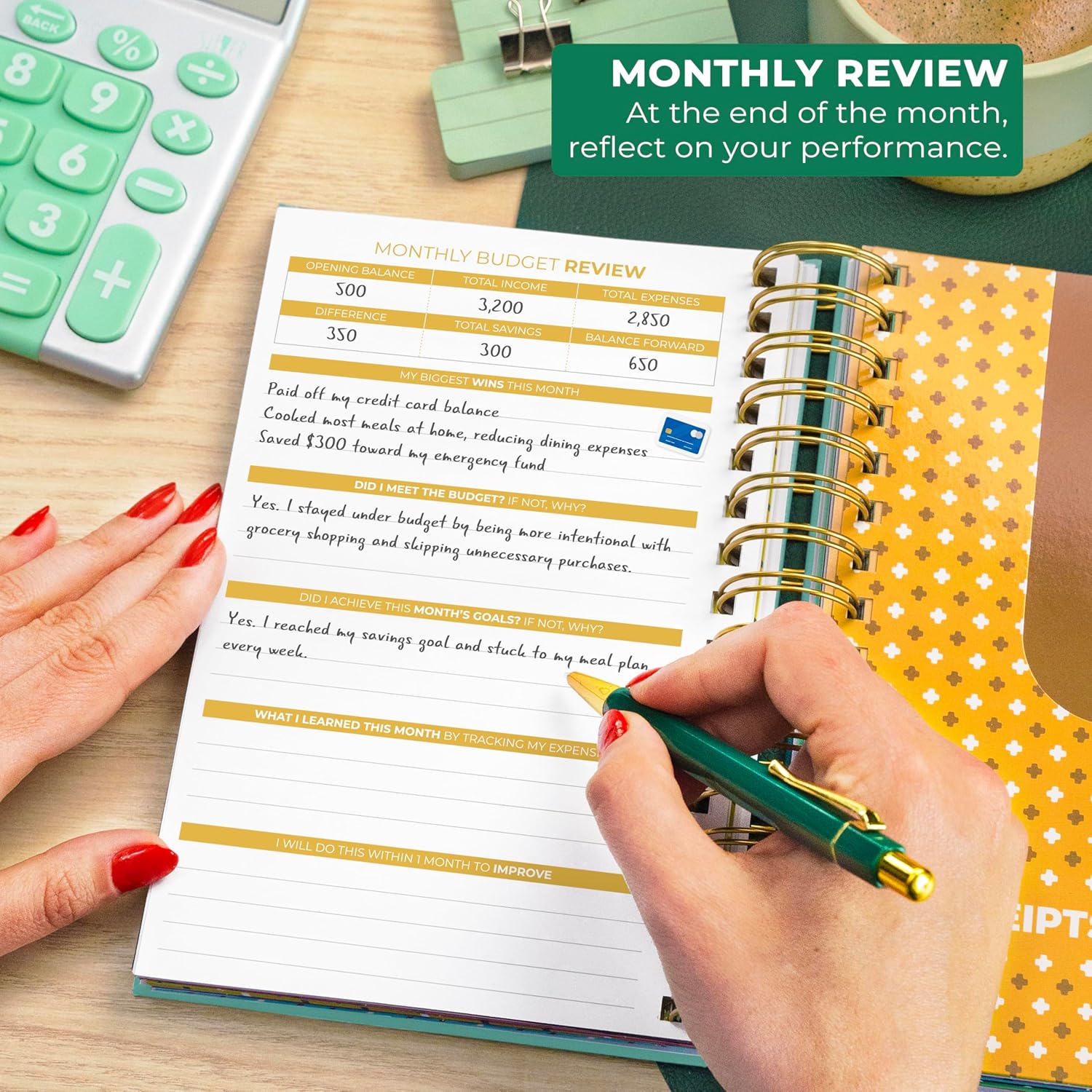 Clever Fox Budget Planner & Monthly Bill Organizer With Pockets. Expense Tracker, Budgeting Journal & Financial Book. Medium, 5.1x8.2" (Turquoise) - Image 8