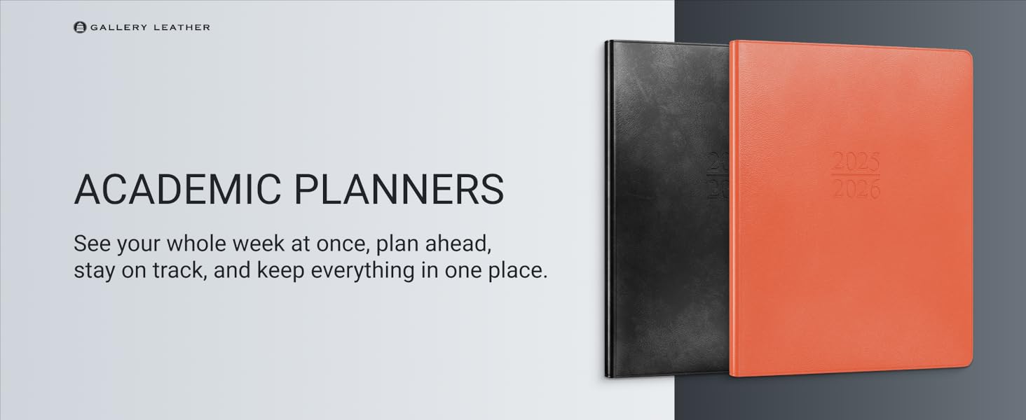 Gallery Leather Academic Planner 2026, Teacher and Student Weekly Monthly Planner
