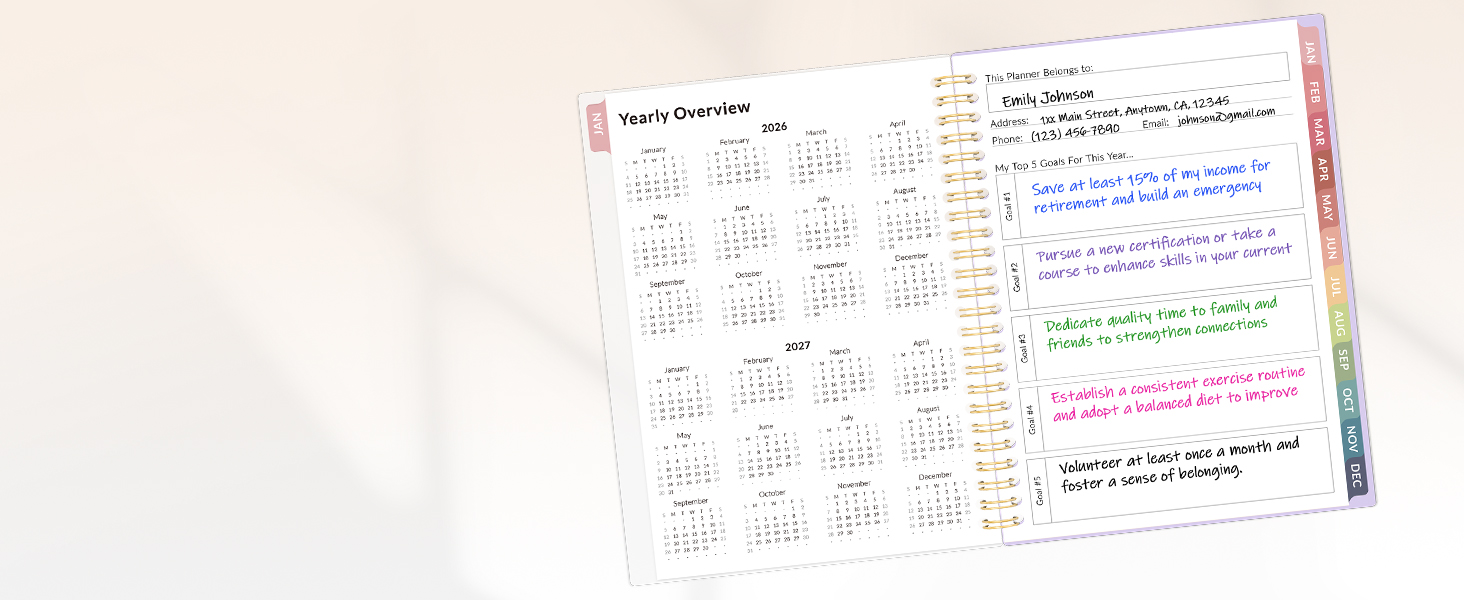 Yearly Overview &amp;amp; Goals Visualize your long-term goals, make a mind map to keep you structured