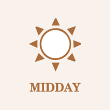 Illustration of full sun, Midday