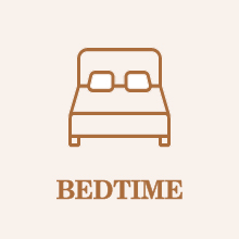 Illustration of bed, Bedtime