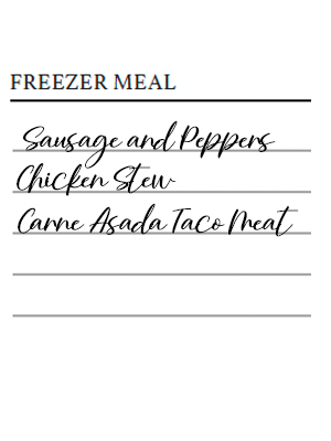 Log Your Freezer Meals