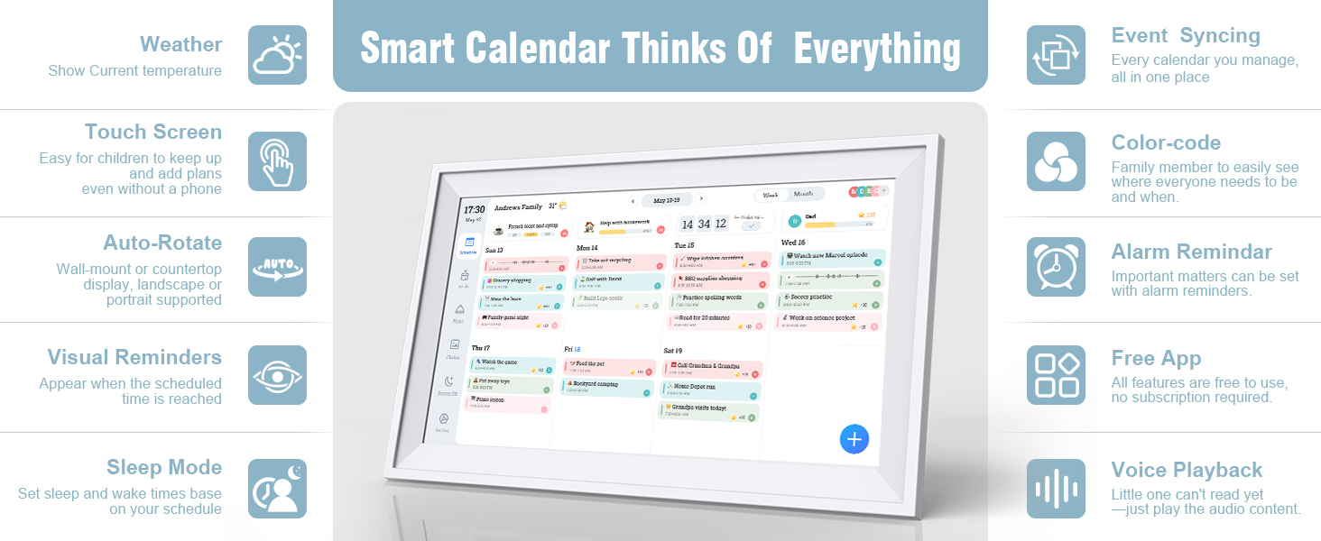digital calendar 15.6 inch