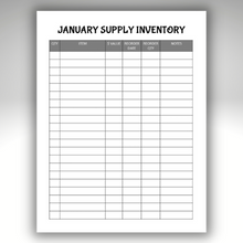 Supply inventory sheet