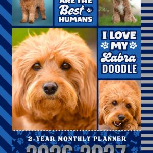 2-Year Monthly Planner 2026-2027: 8.5x11 Dated Organizer With 100 Blank College-Ruled Notebook Pages Combo / 24-Month Schedule / Labradoodle Dog Art Pattern Cover