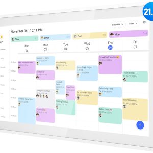 Digital Calendar, 21.5 Inch Electronic Calendar & Chore Chart, Smart Family Organizer with Interactive Touchscreen Display, Wall Mount or Desk Mount in Portrait or Landscape