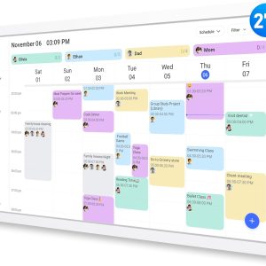 Digital Calendar – 27 Inch Electronic Wall Calendar & Chore Chart, Smart Family Organizer with Interactive Touchscreen Display, Wall Mount in Portrait or Landscape