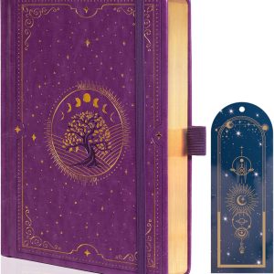 TIEFOSSI Tree of Life Journal, A5 Dotted Journal for Women Men, Dot Aesthetic Notebook with 190 Numbered Pages, Hardcover Vegan Leather Journals with Bookmark, 160 GSM Thick Paper