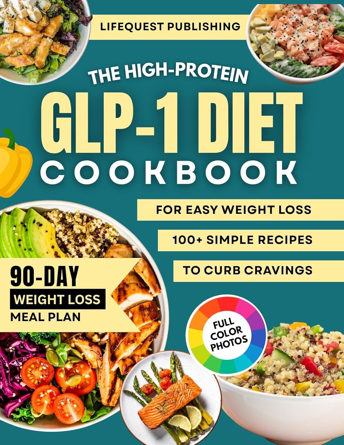 The GLP-1 High-Protein Cookbook for Easy Weight Loss: Simple, Delicious Meals that Curb Cravings, Boost Energy, and Build Healthy Habits — Includes a 90-Day Meal Plan with Weekly Grocery Lists