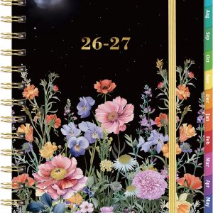 Planner 2026-2027 - Academic Planner 2026-2027, JULY 2026 - JUNE 2027, 6.3" x 8.4", Weekly and Monthly Planner with Color-Coated Tabs, Planners, College School Supplies for Student Teacher Home, Hardcover, Inner Pocket, Romantic Starry Garden Style